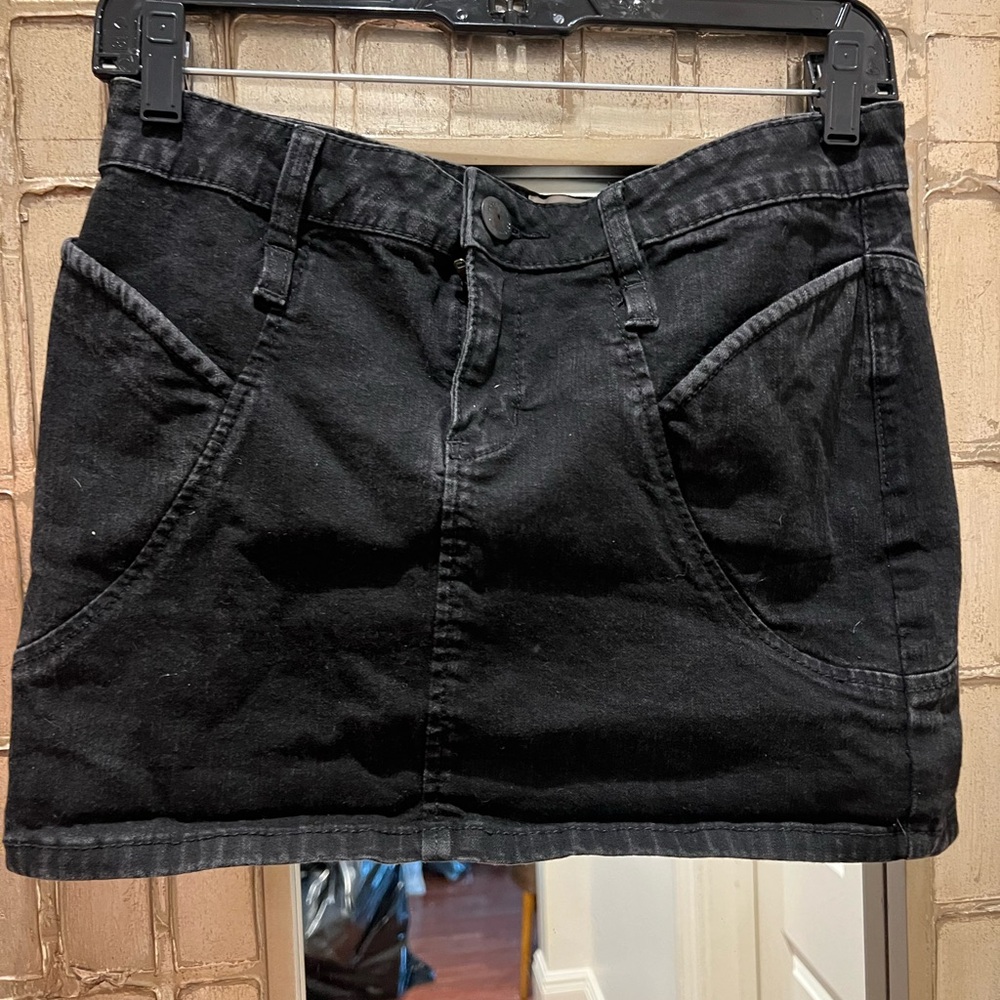 Vintage BCBGeneration black denim micro mini skirt size 26